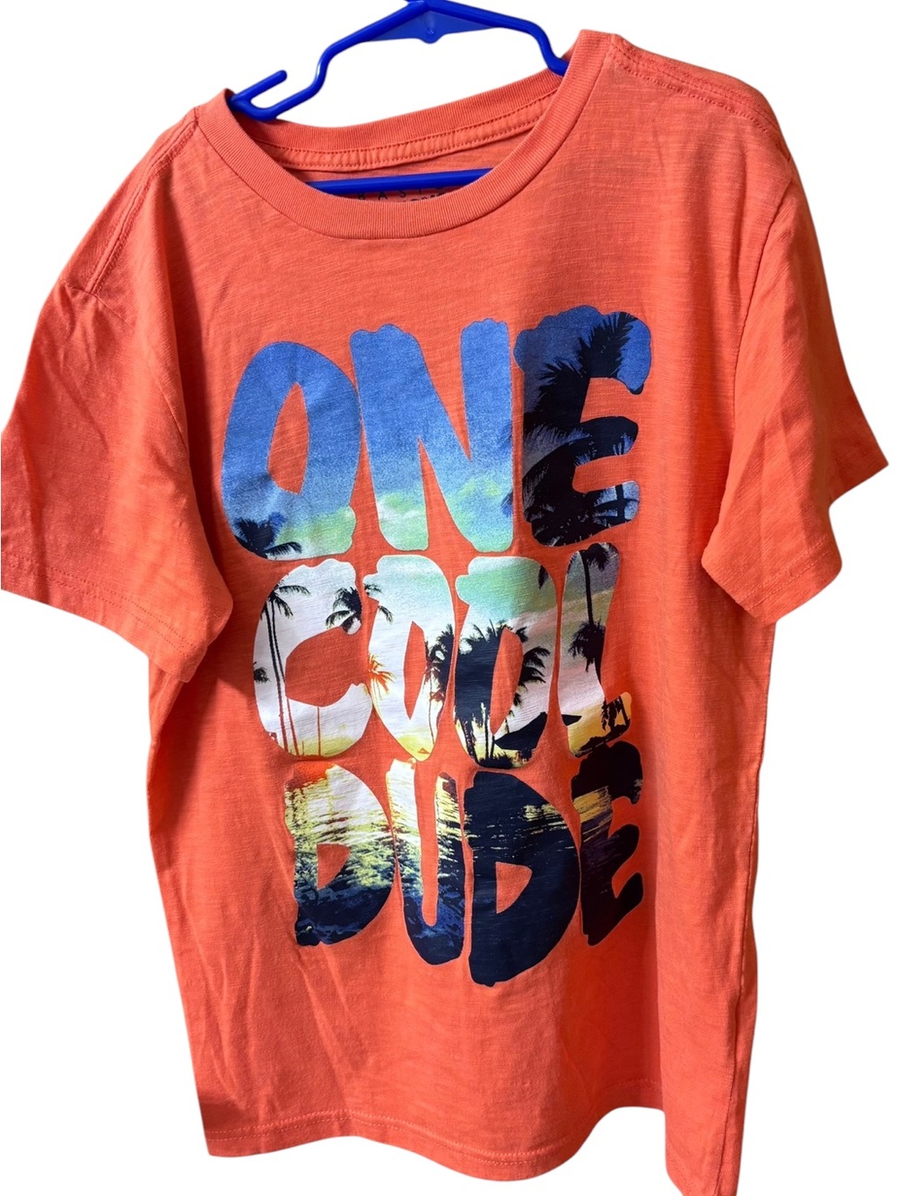 Basic Editions Boys XL 14/16 One Cool Dude Tropical Graphic Tee EUC